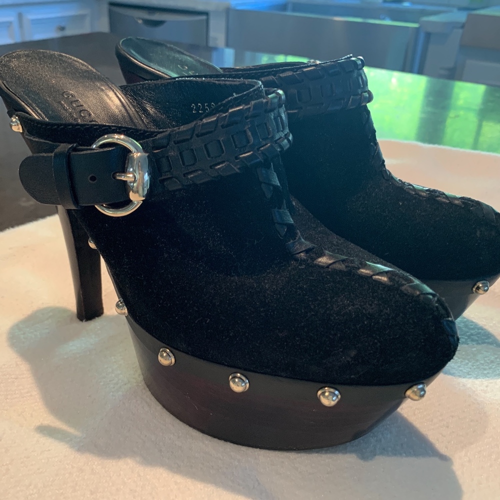 Gucci Suede Platform Mules-LAST CALL!